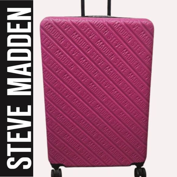 Steve Madden Branded Logo 28" Hard Side Logo Luggage- Rose - Picture 1 of 13